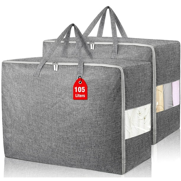 Bolsas de almacenamiento Besslly de 105 L, extra grandes, para ropa, paquete de 2