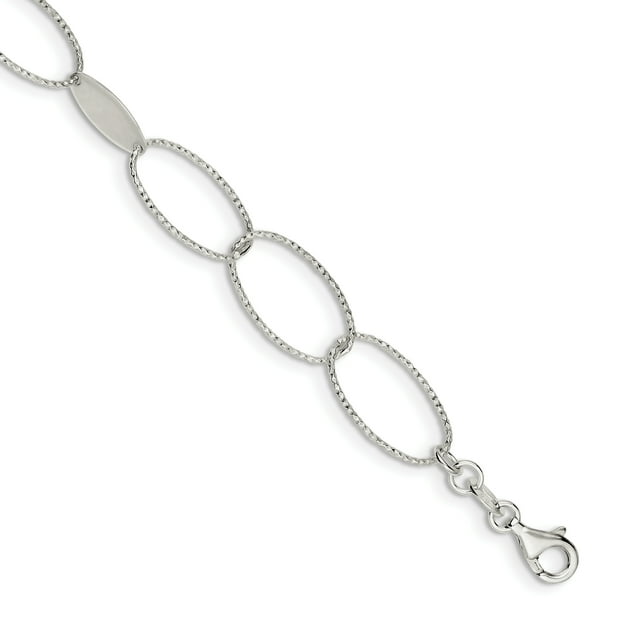 925 Sterling Silver Oval Link Chain Bracelet