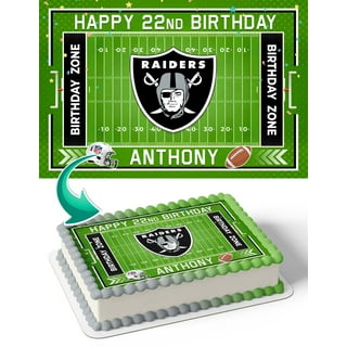 Las-Vegas Raiders Party Decorations,Birthday Party Supplies For Football  Raiders Party Supplies Includes Banner - Cake Topper - 12 Cupcake Toppers 