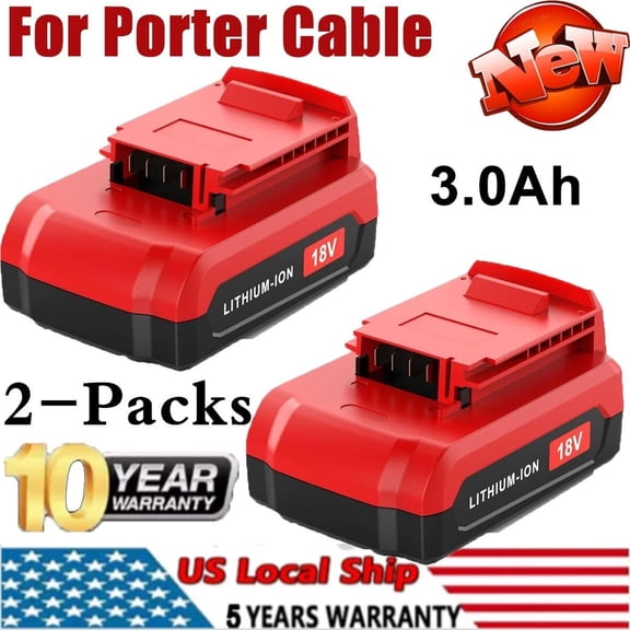 2PACK 3.0Ah Max For PORTER CABLE 18 Volt Lithium Battery PC18BLX PC18B PC18BL