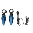 thumbnail image 1 of Luces LED impermeables para manillar de bicicleta oso de fresa luz de advertencia antirrobo color azul, 1 of 9