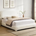 thumbnail image 7 of Cloud Full Bed Frame with Adjustable Headboard, Modern Boucle Fabric Upholstered Platform Bed, Low to Floor, Anti-Collision Soft Rounded Corners, No Box Spring Needed, 7 of 7