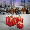 thumbnail image 3 of National Tree Company Pre-Lit Christmas Decoration, Red, Sparkle, Gift Boxes, Gold Bows, Set of 3, 75 Clear Lights, 6 Inch, 8 Inch, 10 Inch, 3 of 5