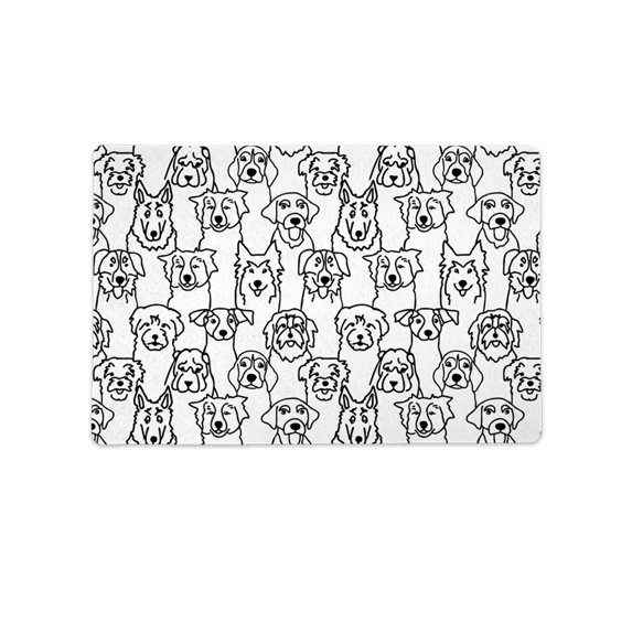Dogs Outlined Mat Rectangle -Image by Shutterstock,