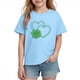 thumbnail image 2 of Blusas y camisas de manga corta con cuello redondo para niños y niñas, camisetas gráficas de manga corta, blusas con estampados bonitos para la temporada escolar., 2 of 9