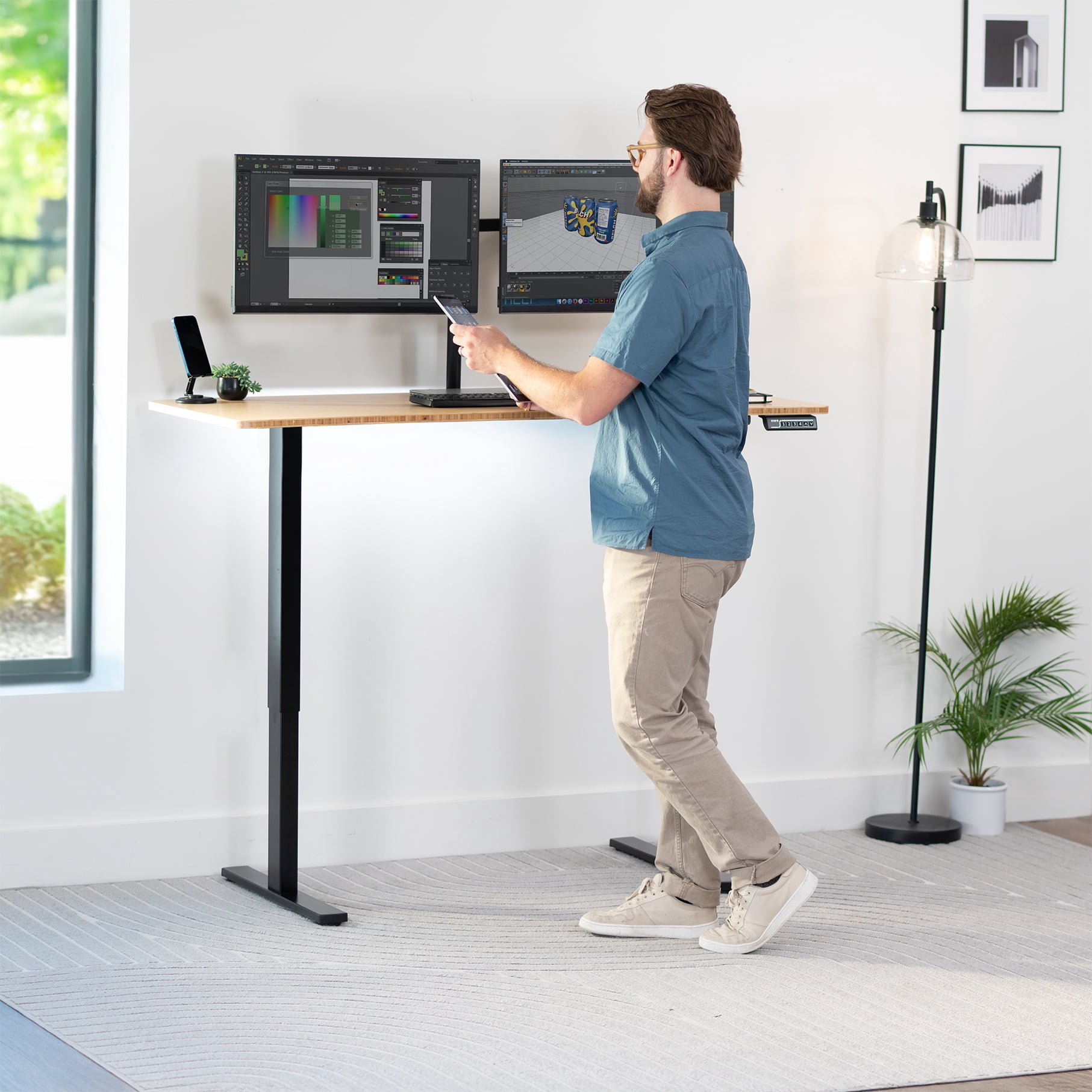 VIVO Bamboo 60 x 24 inch Universal Table Top for Sit to Stand Desk Frames