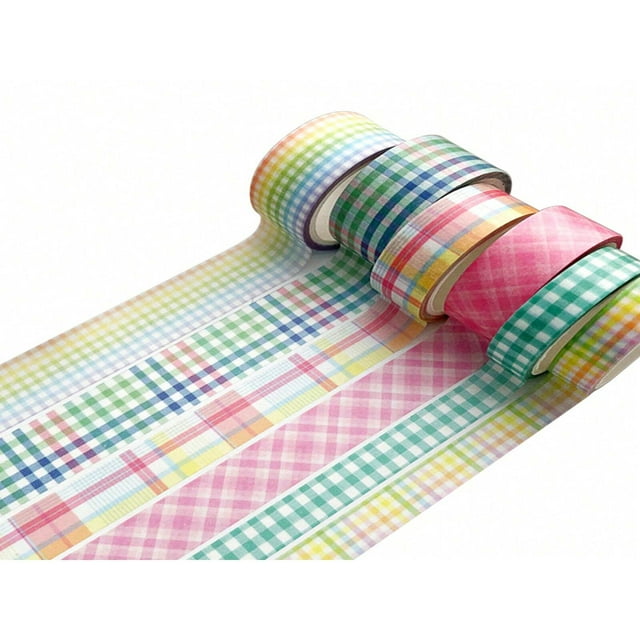 CHUANK 5m/Roll 6 Rolls Washi Tape Set Candy Color Decorative Tapes For Diy Craft Wrapping Scrapbook