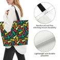 thumbnail image 3 of Bingfone Canvas Tote Bag for Women with Inner Pocket Aesthetic Cute Shopping Tote Bags Reusable Grocery Bags- Pineapple Fruit Colorful, 3 of 8