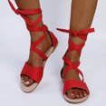 thumbnail image 1 of Chanclas de verano para mujer, sandalias de vendaje de color, zapatos de playa planos informales para mujer Wmkox8yii nm10794, 1 of 7