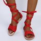 thumbnail image 1 of Chanclas de verano para mujer, sandalias de vendaje de color, zapatos de playa planos informales para mujer Wmkox8yii nm10795, 1 of 7
