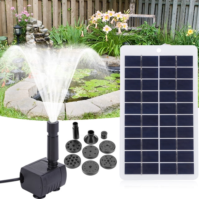 Bomba de agua con panel solar de 20 W, 120 l/h, USB, 5 V, kits de bomba de panel solar para pecera DIY