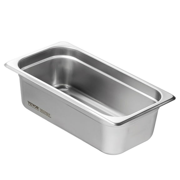 6 Pack Hotel Pans, 1/3 Size Anti-Jam Steam Pan, 0.8mm Thick Stainless Steel Restaurant Steam Table Pan, 4-Inch Deep Commercial Table Pan, Catering Storage Food Pan, for Industrial & Scientific