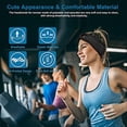 thumbnail image 3 of BULYPAZY Auriculares Bluetooth con diadema para mujer, auriculares inalámbricos con diadema con altavoces HD, banda para la cabeza negra con diseño anudado/giro para yoga, entrenamiento, correr, depor, 3 of 5