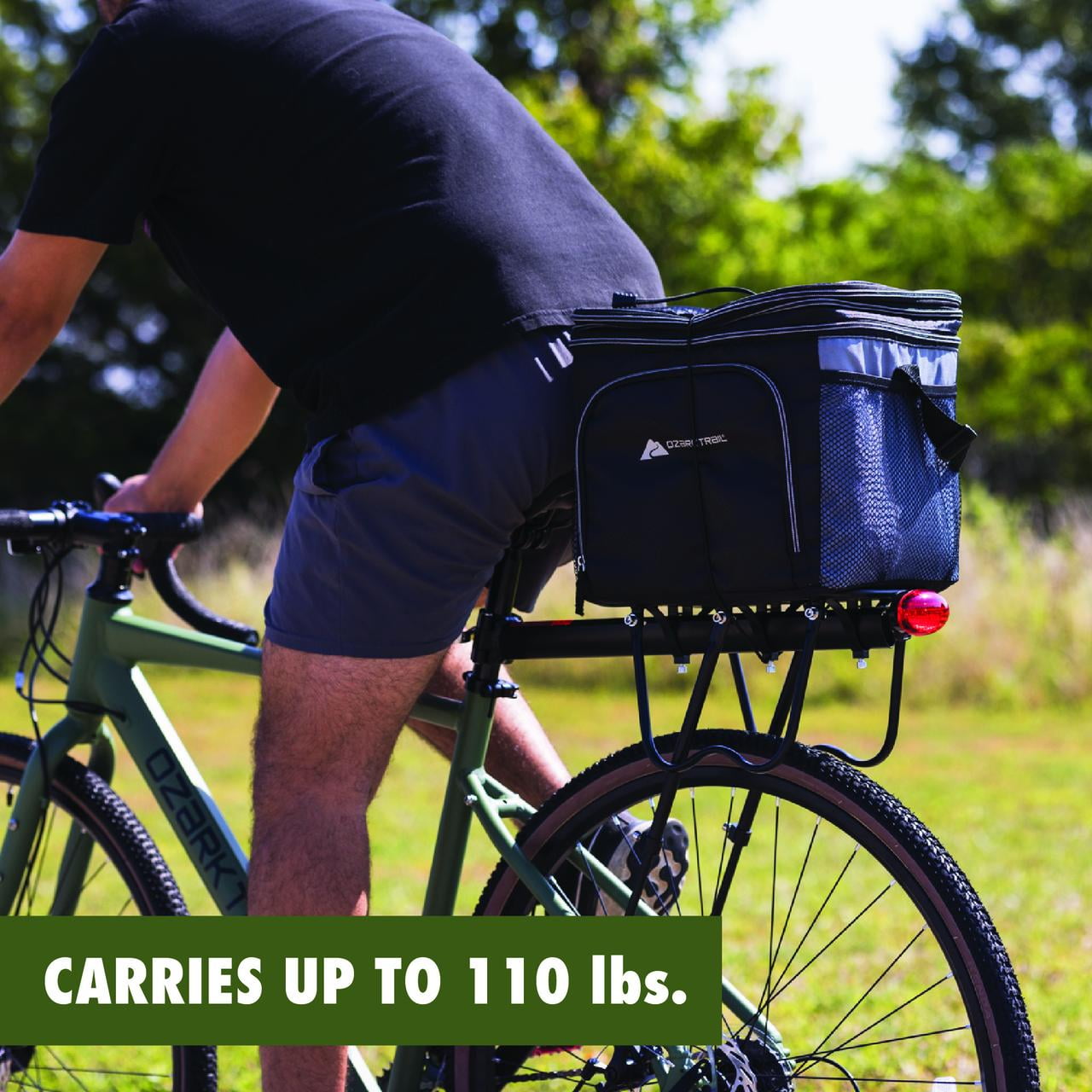 Ozark Trail Aluminum Adjustable Rear Bike Rack with Tailight