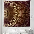 thumbnail image 1 of Mandala Tapestry, Vintage Cosmos Pattern Swirled Floral Leaves Art, Fabric Wall Hanging Decor for Bedroom Living Room Dorm, 5 Sizes, Burgundy Yellow, by Ambesonne, 1 of 1