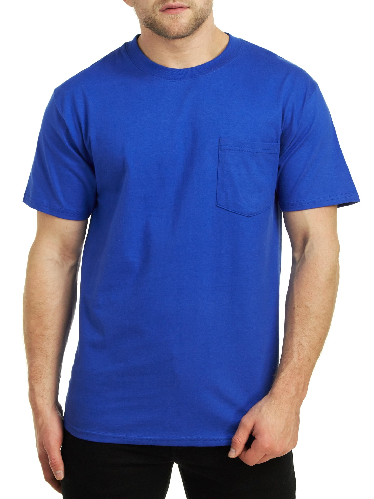 Hanes - Hanes Men's Short Sleeve Beefy-T Pocket T-Shirts, Deep Royal ...