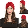thumbnail image 4 of Turbans for Women, Audhol 1 Stretch Turbans Pleated Headwraps Assorted Colors Head Hair Covers Solid Head Coverings for Women Girls Sleeping Head Accessories Chemo Headwear for Women Red One Size, 4 of 4