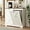 Farmhouse White, variant on Double Tilt Out Trash Cabinet, Farmhouse Kitchen Trash Can Cabinet w/Negative ion, Dog Proof 13 Gallon Garbage Can Holder for Kitchen, Bathroom, Living Room, Black