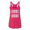 thumbnail image 2 of Wild Bobby Jerry Springer 90's TV Talk Show Host Jerry Jerry Chant Famous People Tri-Blend Racerback Tank Top, Shocking Pink, Small, 2 of 6