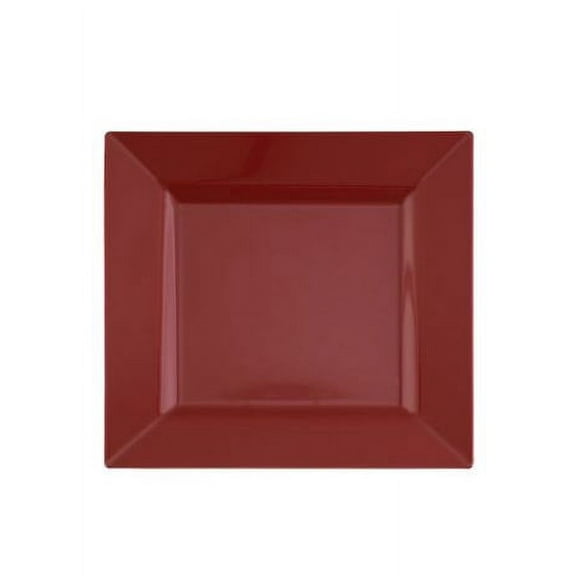 Candy Apple Red 9.5" Square Plastic Dinner Plates 10ct.