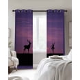 thumbnail image 3 of Purple Ombre Starry Sky Blackout Curtains 39 Inches Long for Bedroom,Deer Ballerina Girl Black Silhouette Thermal Insulated Room Darkening Black Out Window Curtain Grommet Living Room Curtains, 3 of 8