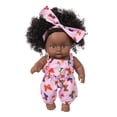 thumbnail image 1 of Vinilo Toy HUOGUO para bebés africanos negros de 20 cm con pelo rizado, 1 of 5