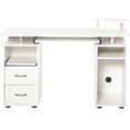 thumbnail image 3 of HOMCOM Computer Desk Home Office Workstation with Keyboard Tray, Shelf, 3 of 9