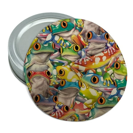 

Tropical Rainforest Tree Frog Pattern Round Rubber Non-Slip Jar Gripper Lid Opener