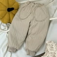 thumbnail image 2 of Ruyang Toddler Boys Girls Cotton Padded Trousers Elastic Waist Snow Pants Kids Quilted Warm Thick Snowpants for Snowboarding, 2 of 8