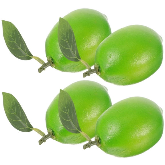 PAMINGONO 4Pcs Lemons Decoration Green Lemon Model For Fruit Store Display And Home Decor With Foam Plastic