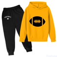 thumbnail image 2 of Fozruso Boys Pants 2 Pieces Set Kids Hoodie Sweatshirt And Sweatpants Pullover Hoodie Set Tracksuit 2 Piece Outfits Sizes 13-14 Years(Yellow), 2 of 5