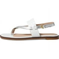 thumbnail image 4 of Cole Haan Anica Silver/Optic White Crocodile Leather Ankle Strap Flats Sandals (Silver/Optic White Crocodile Leather, 9), 4 of 5