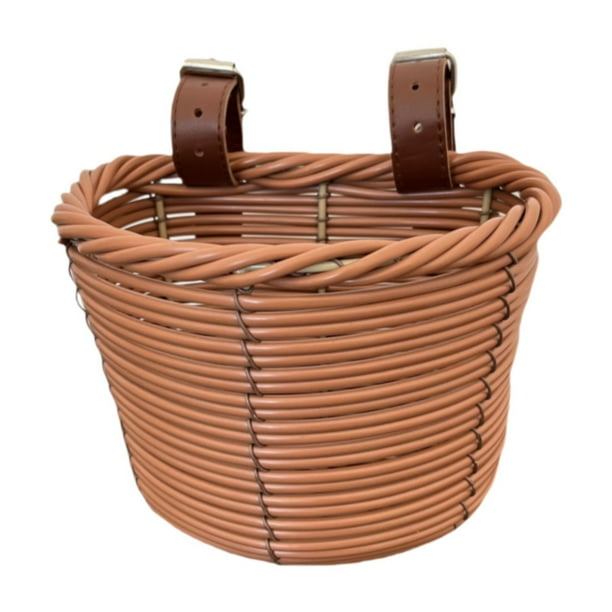 Canasta frontal para bicicletas para niños para transportar artículos con correas Marrón