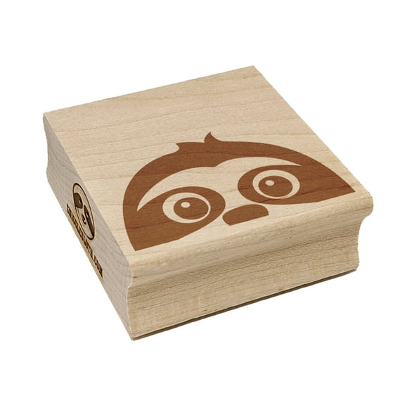 Peeking Sloth Square Rubber Stamp Stamping Scrapbooking Crafting - Small 1.25in