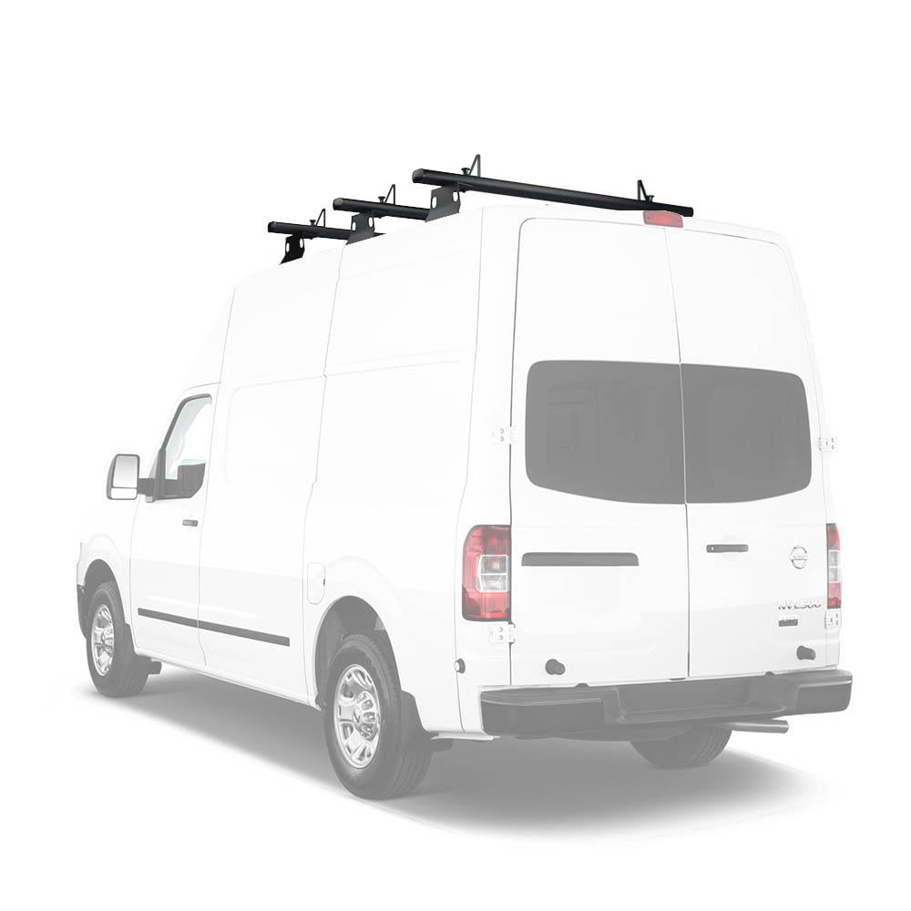 2013-On Van Roof Rack System w//Ladder Stopper White AA-Racks Model AX302-NV Compatible NV200 60 Aluminum 3 Bar