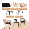 thumbnail image 5 of 3 Pieces Of Luxury Outdoor Wicker Furniture - Patio Bistro Style Table And Chair Combination,Weather-resistant PE Wicker Weave, Stainless Steel Fame, Suitable For Garden, Terrace,Backyard Casua, 5 of 9