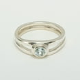 thumbnail image 2 of LBG 585 14k White Gold Natural Aquamarine Womens Solitaire Ring - Size 5, 2 of 5