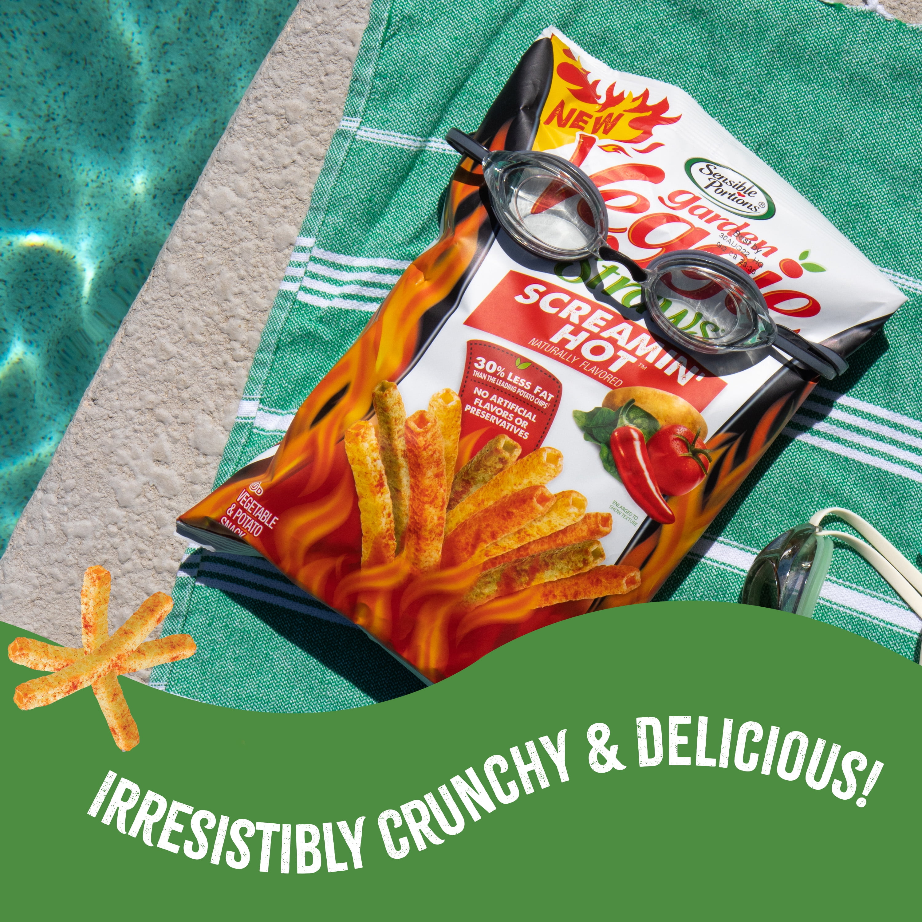 Sensible Portions Garden Veggie Straws, Screamin' Hot, 6 oz