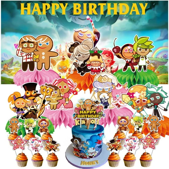 Cookie Run Party Decorations Decor Supplies Honeycomb Centerpieces Table Toppers Cake Toppers for Birthday Photo Props