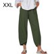 thumbnail image 1 of Mujer Pantalones Bolsillo Noveno Pantalones Pantalones deportivos holgados de pierna ancha, Verde, XXL sidaley AP002213-19, 1 of 5