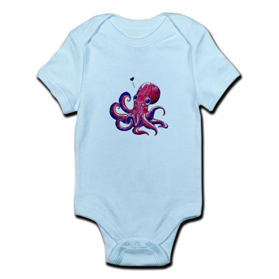 CafePress - Squid Love Infant Body Suit - Baby Light Bodysuit