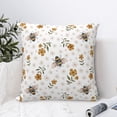 thumbnail image 4 of Fuzoiu Bees And Flowers Print Square Pillow Cover,Hidden Zipper Design,Luxury Square Pillow Case, Throw Pillow,Couch Cushion-26"x26", 4 of 7