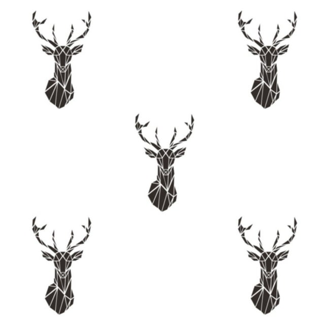 ZheElen Made Of Acrylic 3D Mirror Wall Stickers Are Durable And Decorative 3D Deer Head Mirror Wall Sticker Wide Application black L 5Set