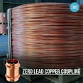 thumbnail image 3 of DMNI Propress Fitting Copper Coupling - Pack of 10 – 1” Zero Lead Coupling - Stop Press x Press, 3 of 5