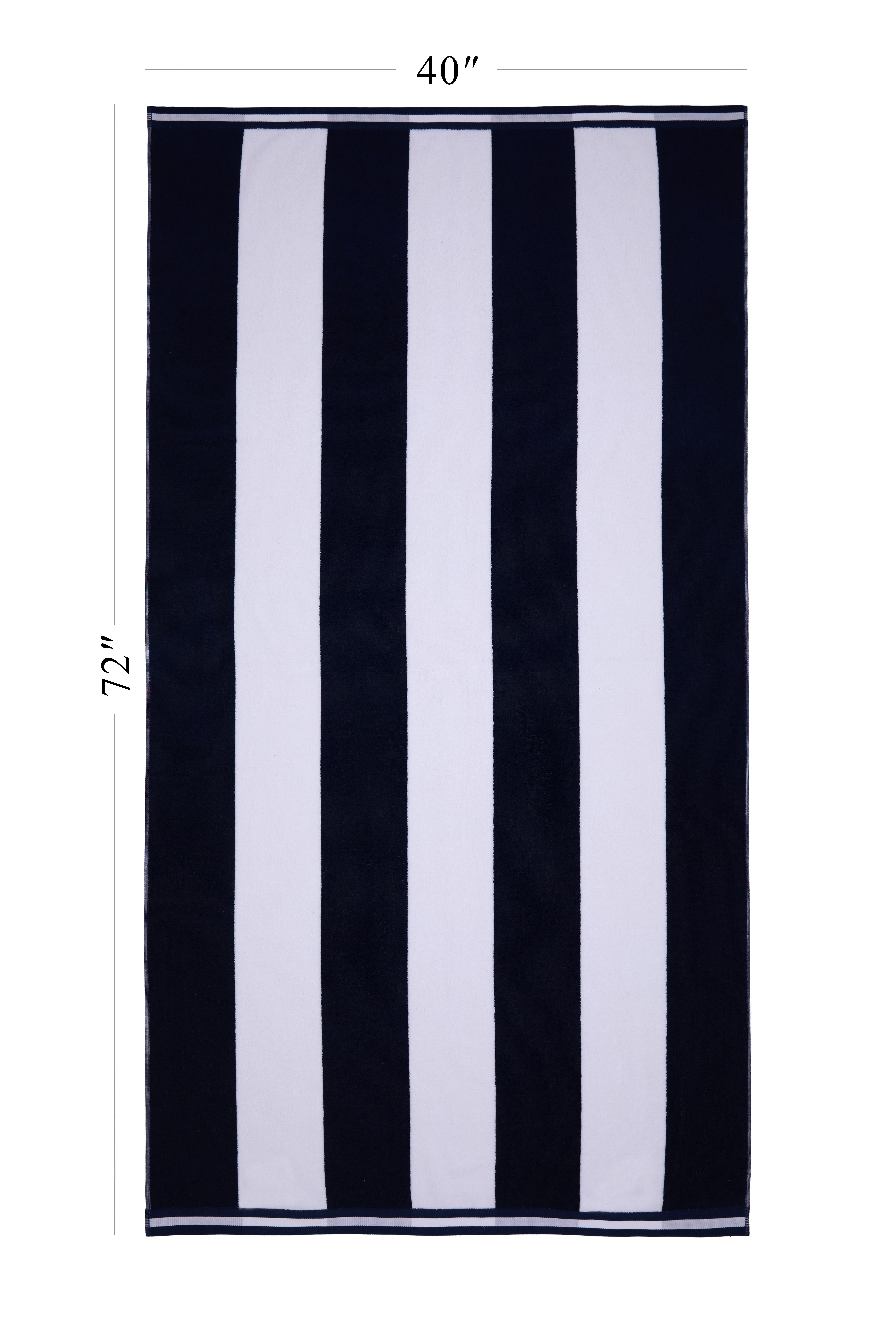 Ozdilek Cabana Beach Towel  40*72 - 500 GSM Turkish Cotton, 100% Cotton, Luxury, Quick Dry, Extra Large, Soft Absorbent, Fade-Resistant, Poolside, Oversized, Summer Towel (Navy Classic)