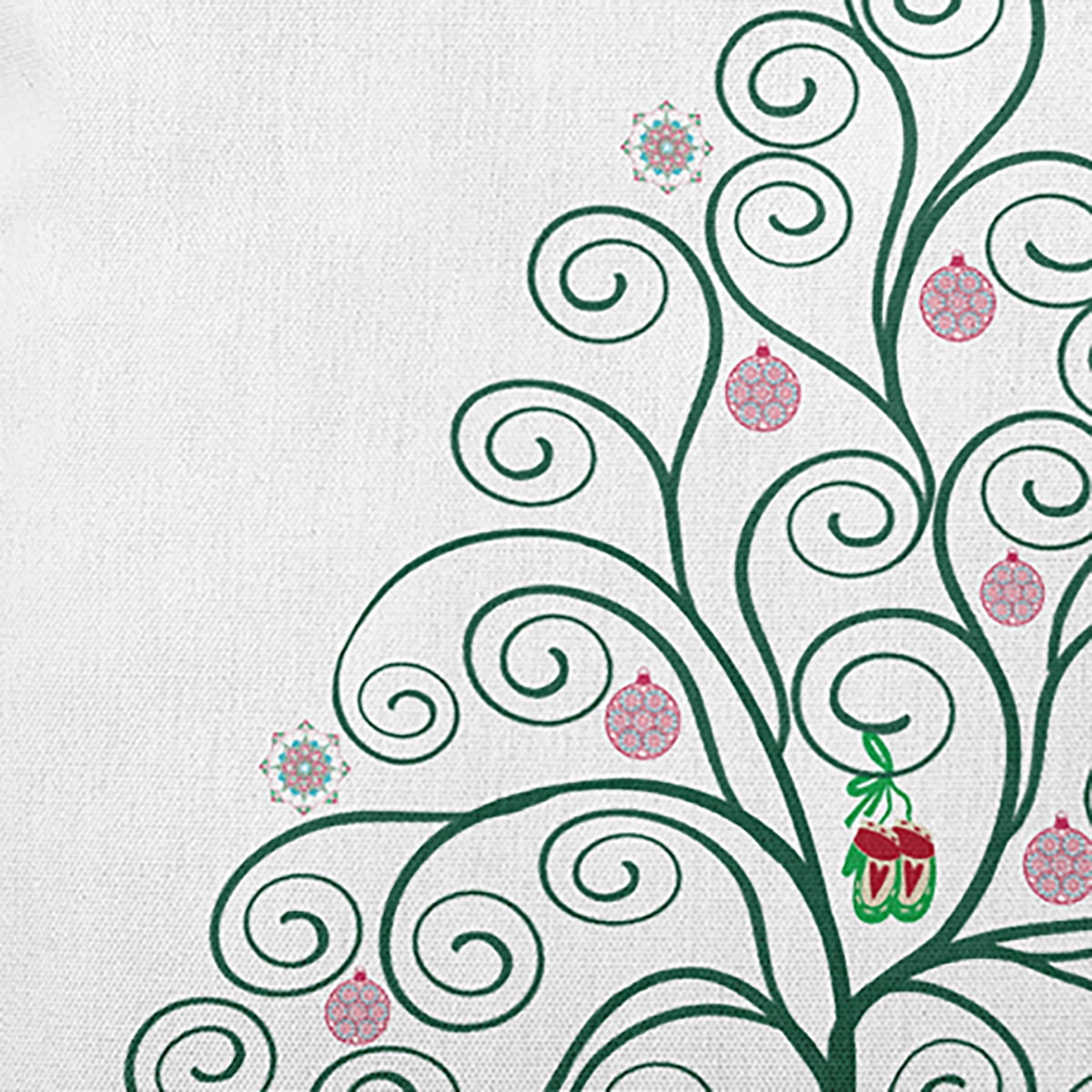 16" x 16" Simply Daisy Decorated Filigree Tree Polyester Indoor/Outdoor Pillow, Forest Green Qty 1