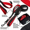 thumbnail image 2 of BLACK RHINO Heavy Duty Dog Leash Double Handle Reflective (6 Feet, Red), 2 of 3