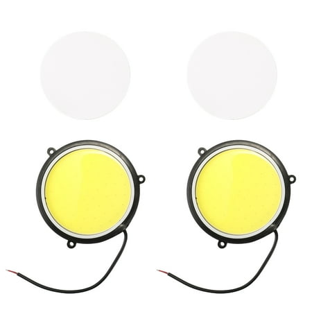 Waterproof Running Lights Car DRL Waterproof Daytime Running Light Flexible Round Shape White LED Lights Driving Lamp COB Lights Car- styling 2PCS 12V DC 90mm ()