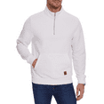 thumbnail image 4 of Xidunhg Men's Quarter Zip Sweatshirt Long Sleeve Waffle Casual Pullover Sweatshirt with Pocket White M, 4 of 7