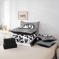 thumbnail image 6 of Feelyou Initial P Letter Twin Bedding Sets 7-Piece for Teen, Black White Fashion Bow-tie Bedding Comforter Set, Chic Cheetah Print Reversible Sheet Sets, Super Cozy Room Decor, 6 of 8